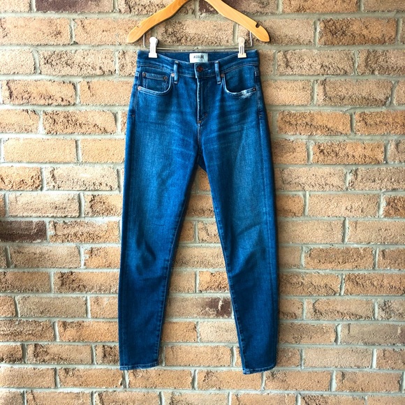 Agolde Denim - AGOLDE | Blue distressed pocket Sofie skinny jean